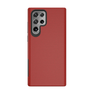 Triangle Shockproof Case with Anti Slip Grains for Samsung Galaxy S21 Ultra 5G - Red